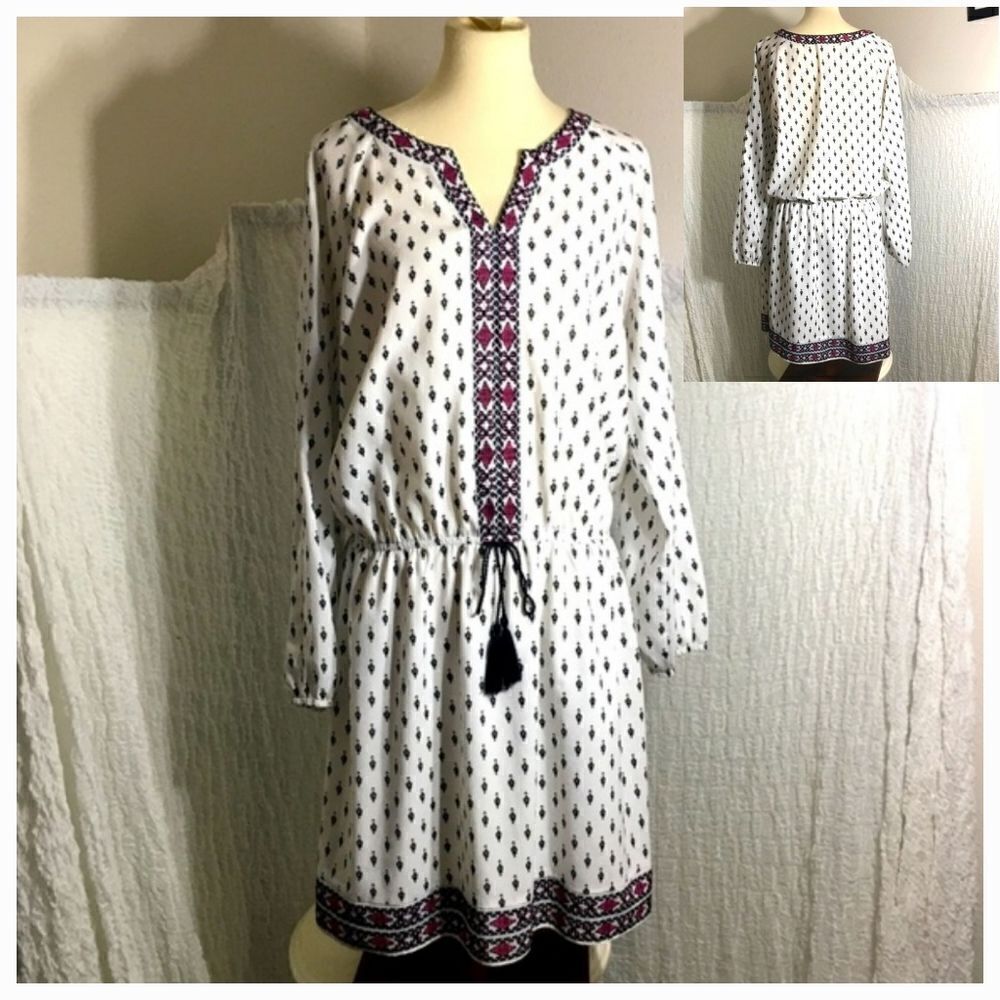 Gibson Latimer Embroidered Blouson Dress Size L